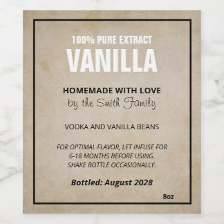 Customizable Vanilla Extract Label ZVE_07c