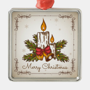 Customizable Vintage Christmas Candle Metal Tree Decoration
