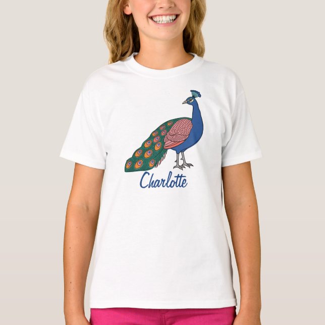 customizable Vivid Humble Peacock  T-Shirt (Front)
