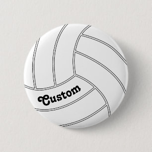 CUSTOMIZABLE Volleyball Round Button Pin