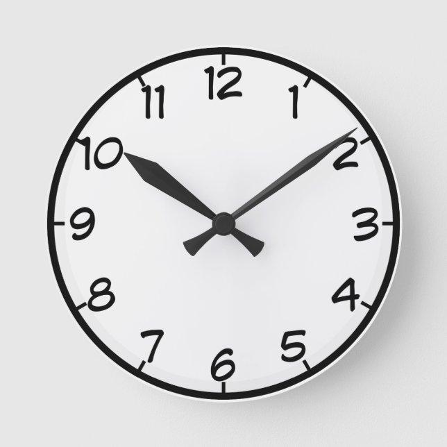 Customizable Wall Clock with Numbers (Front)
