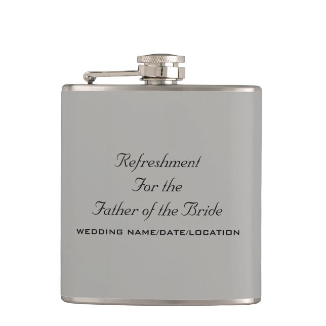CUSTOMIZABLE Water for Father of the Bride Hip Flask (Front)