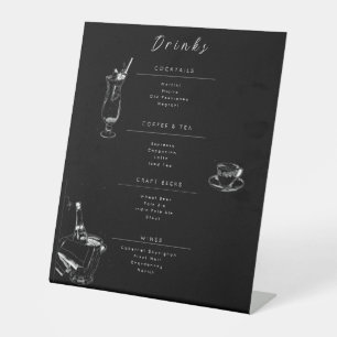 Customizable Wedding Drinks Menu Sign