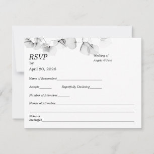 Customizable Wedding RSVP Card Leaf Design