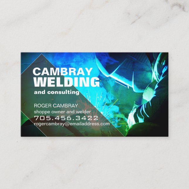 Customizable Welder Consultant Business Cards (Front)