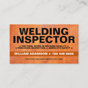 Customizable Welding Inspector & Metal Consultant Business Card