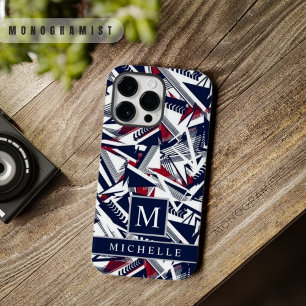 Customizable White Grey Dark Blue Red Geometric  Case-Mate iPhone 14 Pro Max Case