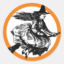 CUSTOMIZABLE WITCH ROUND STICKER