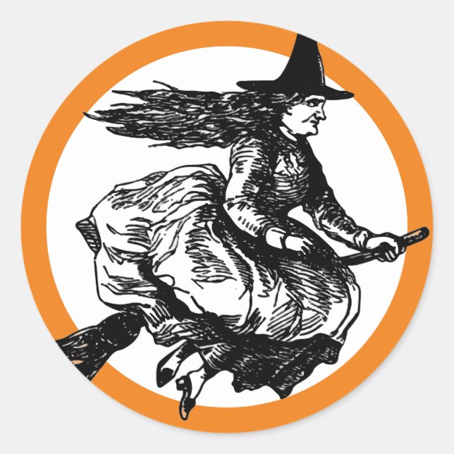 CUSTOMIZABLE WITCH ROUND STICKER (Front)