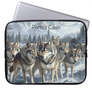 Customizable Wolf Pack Laptop Sleeve