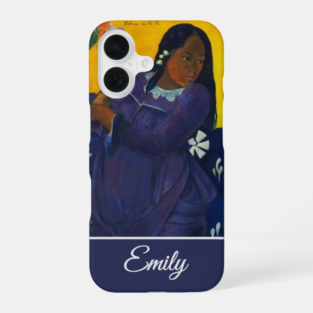Customizable Woman with a Mango by Paul Gauguin iPhone 16 Case (Back)