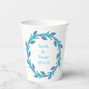 Customizable Wreath Wedding Paper Cups