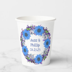 Customizable Wreath Wedding Paper Cups