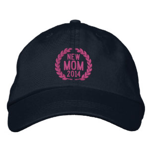 Customizable YEAR for New Mom Laurels Embroidery Embroidered Hat