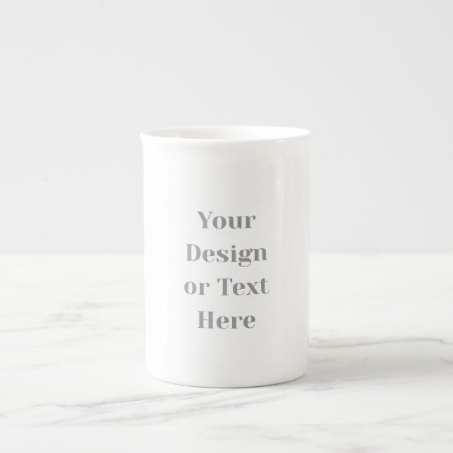Customizable Your Design or Text Here Personalized Bone China Mug (Front)