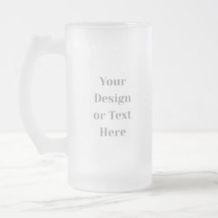 Customizable Your Design or Text Here Personalized Frosted Glass Beer Mug