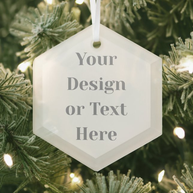 Customizable Your Design or Text Here Personalized Glass Tree Decoration (Insitu)