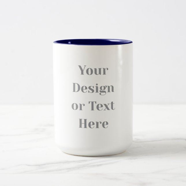 Customizable Your Design or Text Here Personalized Two-Tone Coffee Mug (Center)