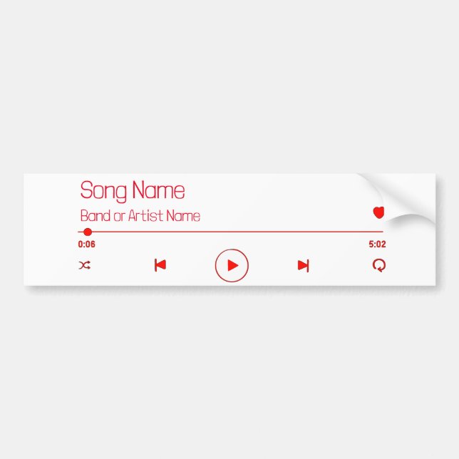 Customizable Your Favorite Music Bumper Sticker (Front)