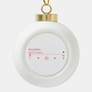 Customizable Your Favorite Music Ceramic Ball Christmas Ornament