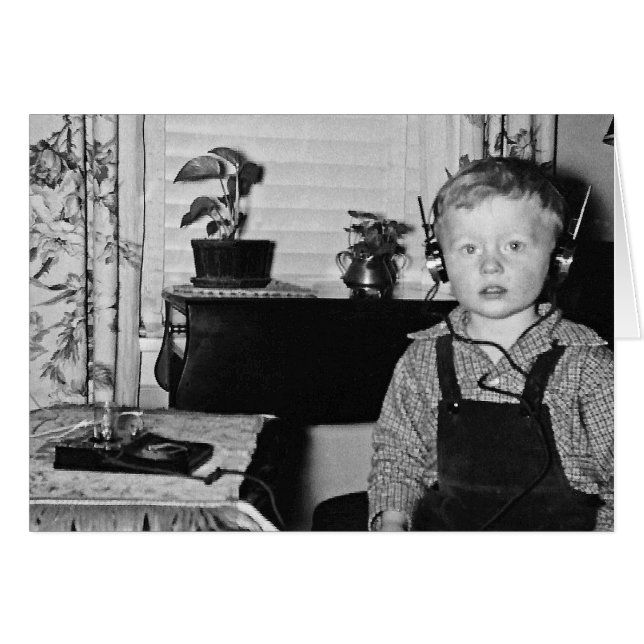 Customize 1950's Radio Boy Humorous Caption (Front Horizontal)
