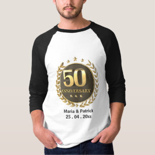 Customize 50th Golden Anniversary Gift Men Women   T-Shirt