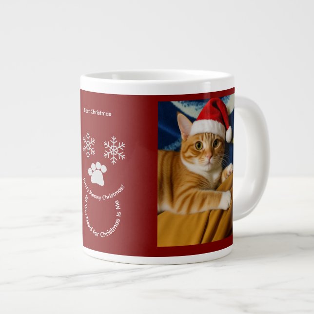 Customize ,Best Christmas ,Cat Photo Specialty Mug (Front Right)