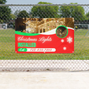 Customize Christmas Lights Decorations Installed Banner