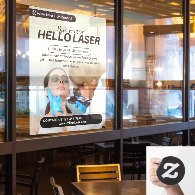 Customize Clean Laser Hair Removal Clinic Promo (Restaurant Window)