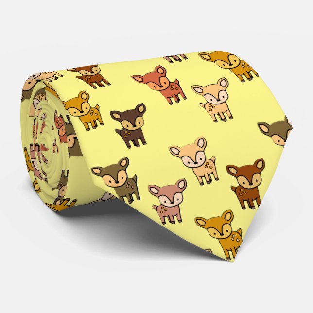 Customize colored deer pattern tie (Rolled)