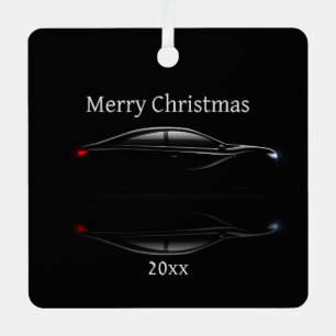 Customize Dated Christmas Sports Car Automobile Metal Tree Decoration