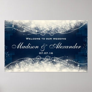 Customize Elegant Lace and Pearls Wedding Poster