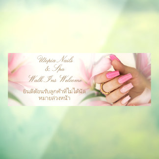 Customize English Thai Nail Salon Welcome