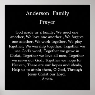 Customize Family Prayer Poster