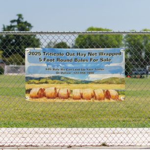 Customize Farm Round Bale Hay For Sale Banner