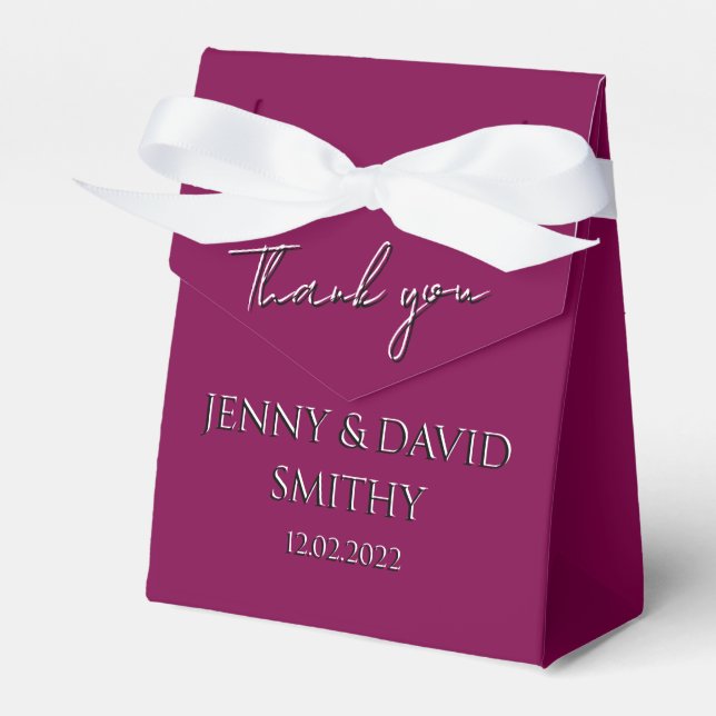 Customize Favor Box - Thank You (Wine) (Front Side)