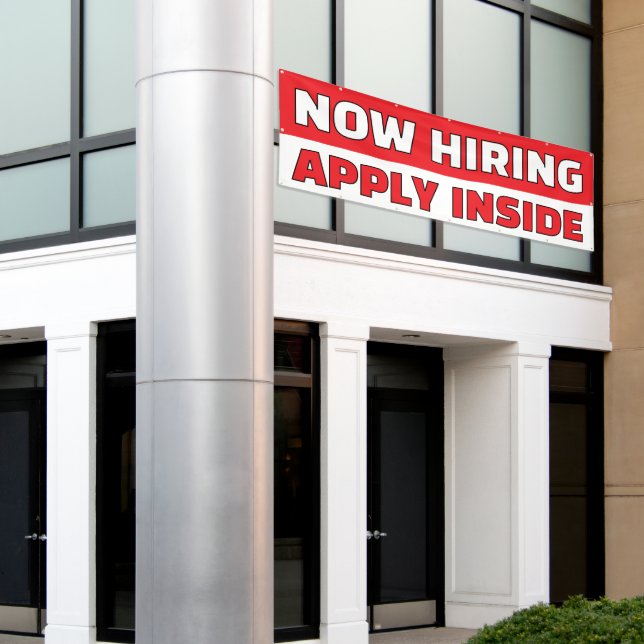 Customize Generic Now Hiring Apply Inside Banner (Outside Building)