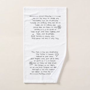 Customize Handwriting Bible Verse The Lords Prayer Hand Towel
