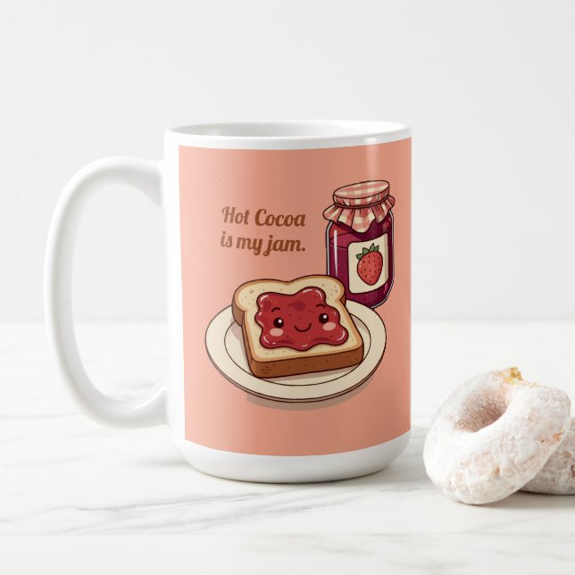 [Customize] is my jam - cute jam and toast cartoon Coffee Mug (With Donut)