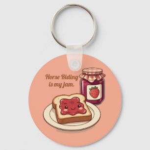 [Customize] is my jam - cute jam and toast cartoon Key Ring