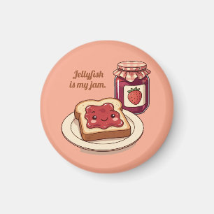 [Customize] is my jam - cute jam and toast cartoon Magnet