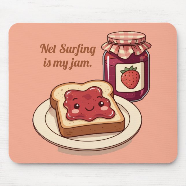 [Customize] is my jam - cute jam and toast cartoon Mouse Pad (Front)