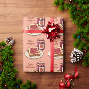[Customize] is my jam - cute jam and toast cartoon Wrapping Paper