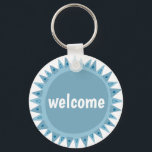 CUSTOMIZE IT Blue Sun Sunshine Name Tag Text Key Ring<br><div class="desc">Decorate your outfit with this cool art keychain. Makes a great  gift! You can customise it and add text too. Check my shop for lots more colours and patterns! Let me know if you'd like something custom too.</div>