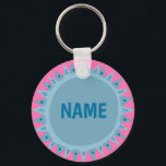 CUSTOMIZE IT Blue Sun Sunshine Name Tag Your Text Key Ring<br><div class="desc">Decorate your outfit with this cool art keychain. Makes a great  gift! You can customise it and add text too. Check my shop for lots more colours and patterns! Let me know if you'd like something custom too.</div>