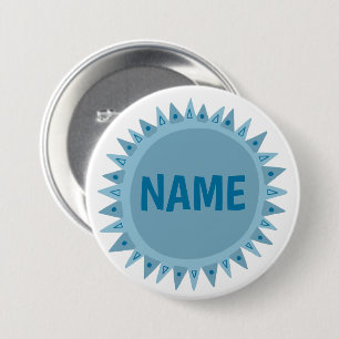 CUSTOMIZE IT Blue Sunshine Name Tag  7.5 Cm Round Badge