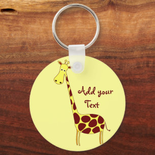 Customize It! Cute Giraffe Design Key Ring