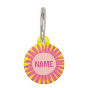 CUSTOMIZE IT Pink Daisy Flower Name Tag ID