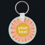 CUSTOMIZE IT Pink Daisy Sunflower Name Tag   Key Ring<br><div class="desc">Decorate your outfit with this cool art keychain. Makes a great  gift! You can customise it and add text too. Check my shop for lots more colours and patterns! Let me know if you'd like something custom too.</div>