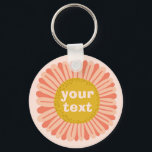 CUSTOMIZE IT Pink Daisy Sunflower Name Tag   Key Ring<br><div class="desc">Decorate your outfit with this cool art keychain. Makes a great  gift! You can customise it and add text too. Check my shop for lots more colours and patterns! Let me know if you'd like something custom too.</div>
